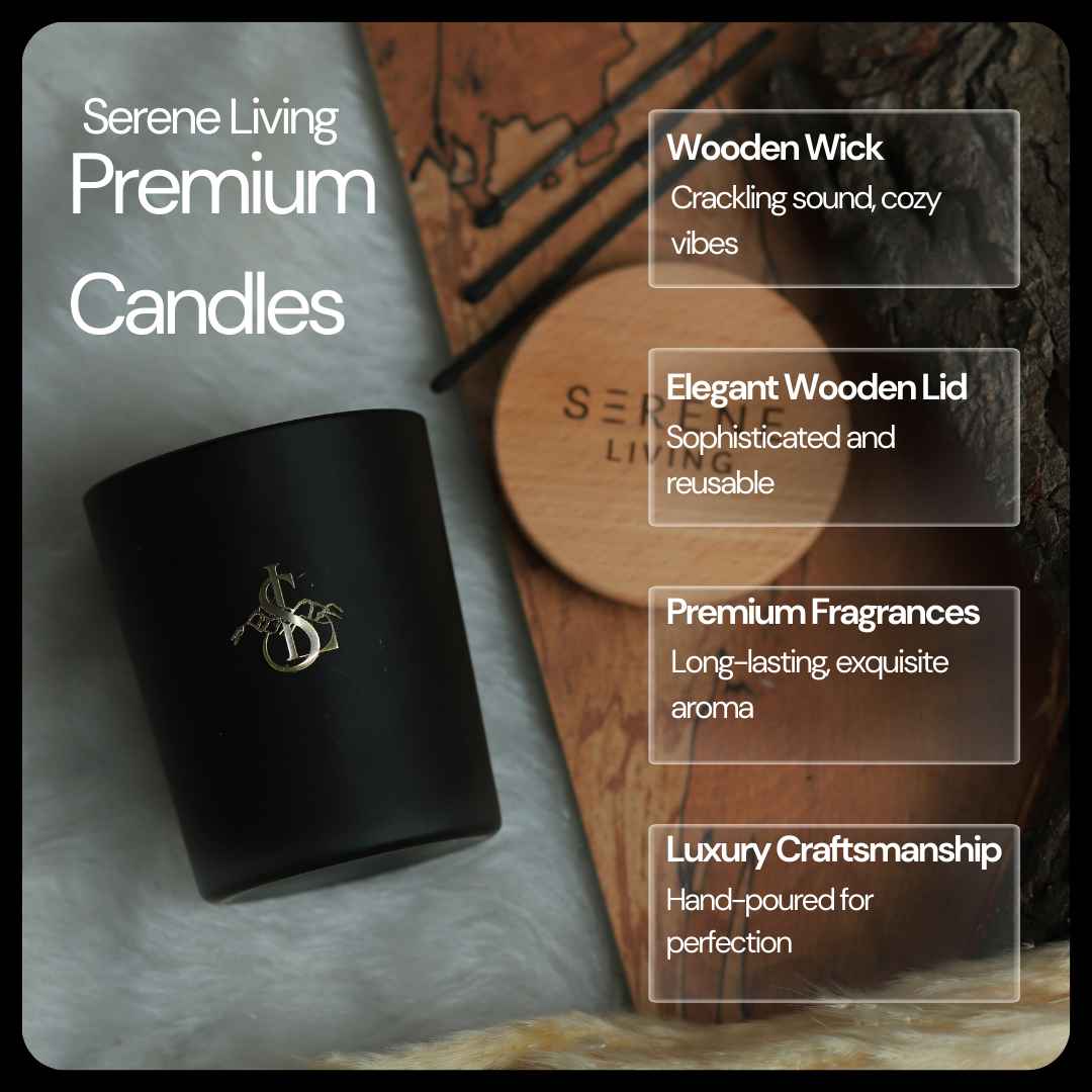 Premium Scented Candle | Soy Wax | Eco-friendly | Wooden Wick | Wooden Lid
