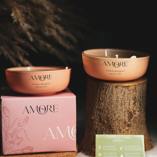 The Amore Cascade Scented Candles for Home and Gifting | Floral Bouquet | Set of 2