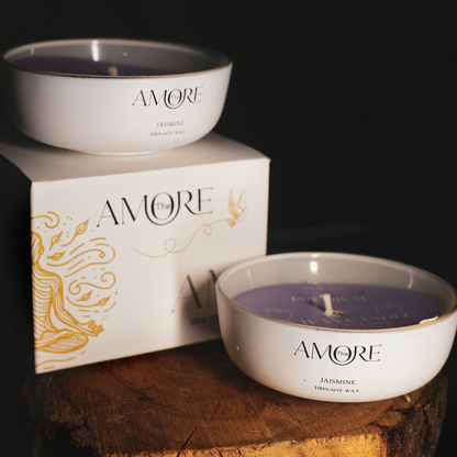 The Amore Cascade Scented Candles for Home and Gifting | Jasmine | Set of 2