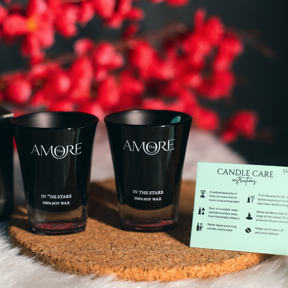 The Amore Dusk Shot Glass Scented Candle Set of 2 | Fragrance : In The Stars