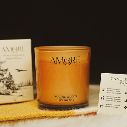 The Amore Nimbus Glass Scented Candle 150 GM | Fragrance :Nordic Woods