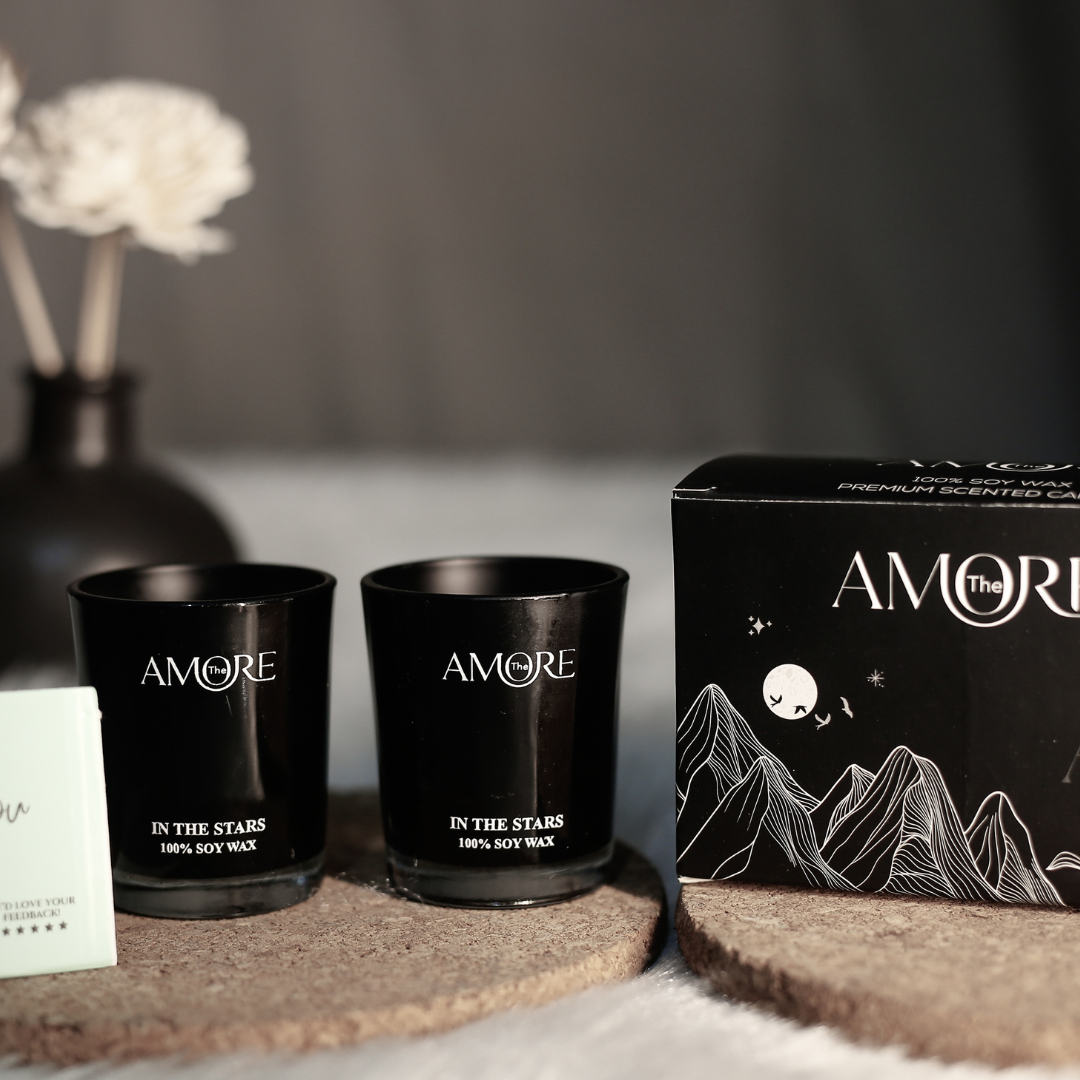 The Amore Vista Shot Glass Scented Candle Set of 2 | Fragrance : In The Stars