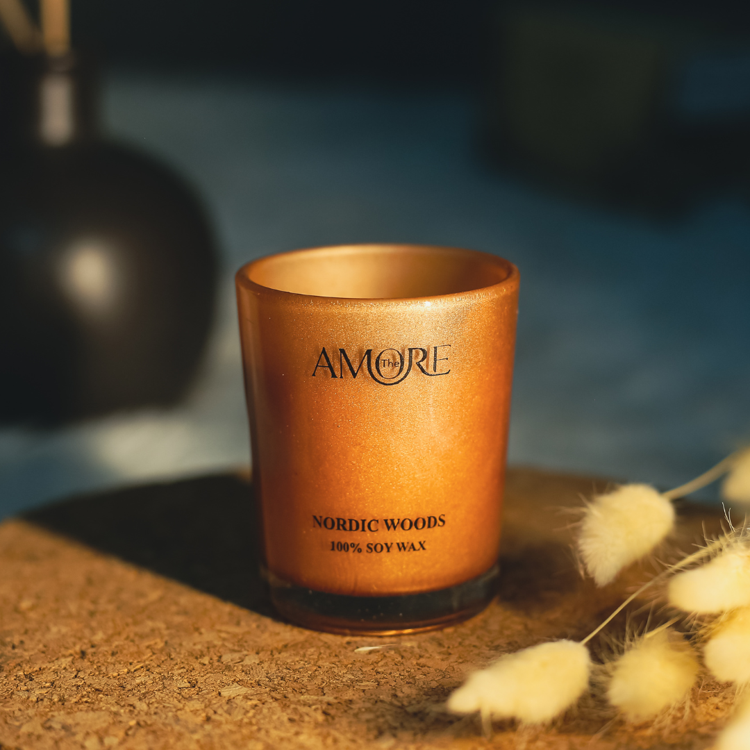 The Amore Vista Shot Glass Scented Candle Set of 2 | Fragrance : Nordic Woods