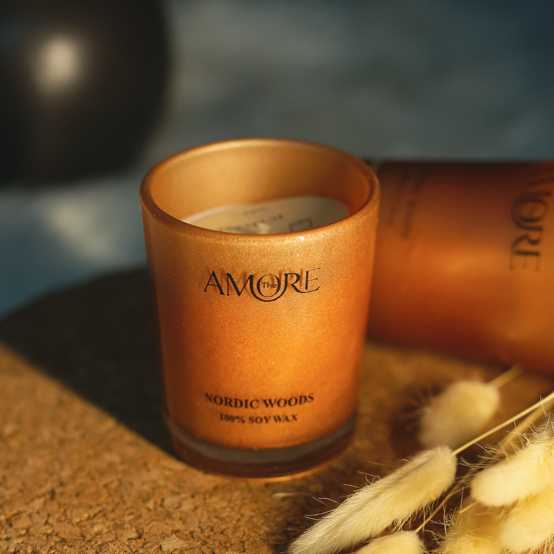 The Amore Vista Shot Glass Scented Candle Set of 2 | Fragrance : Nordic Woods